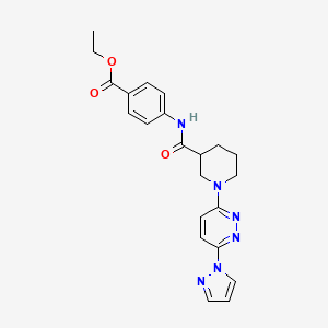 ethyl 4-(1-(6-(1H-pyrazol-1-yl)pyridazin-3-yl)piperidine-3-carboxamido)benzoate
