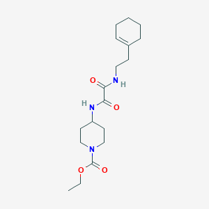 molecular formula C18H29N3O4 B2387060 Ethyl 4-(2-((2-(cyclohex-1-en-1-yl)ethyl)amino)-2-oxoacetamido)piperidine-1-carboxylate CAS No. 1208731-48-9
