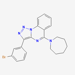 molecular formula C21H20BrN5 B2387068 5-(Azepan-1-yl)-3-(3-bromophenyl)triazolo[1,5-a]quinazoline CAS No. 866870-76-0