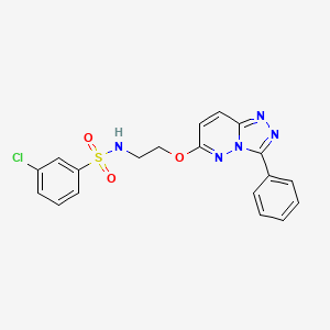 molecular formula C19H16ClN5O3S B2387078 3-chloro-N-(2-((3-phenyl-[1,2,4]triazolo[4,3-b]pyridazin-6-yl)oxy)ethyl)benzenesulfonamide CAS No. 1021112-09-3