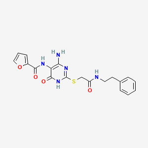 N-(4-amino-6-oxo-2-((2-oxo-2-(phenethylamino)ethyl)thio)-1,6-dihydropyrimidin-5-yl)furan-2-carboxamide