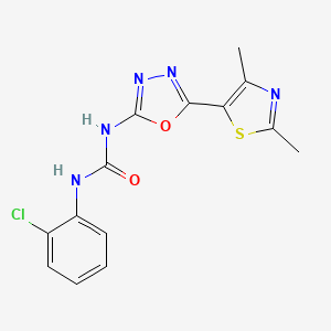 molecular formula C14H12ClN5O2S B2387100 1-(2-Chlorophenyl)-3-(5-(2,4-dimethylthiazol-5-yl)-1,3,4-oxadiazol-2-yl)urea CAS No. 1286695-54-2