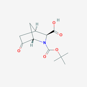 molecular formula C12H17NO5 B2387101 (1S,3S,4R)-2-[(2-Methylpropan-2-yl)oxycarbonyl]-6-oxo-2-azabicyclo[2.2.1]heptane-3-carboxylic acid CAS No. 2343963-63-1