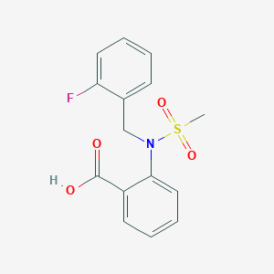 molecular formula C15H14FNO4S B2387103 2-[(2-Fluorobenzyl)(methylsulfonyl)amino]benzoic acid CAS No. 952946-42-8