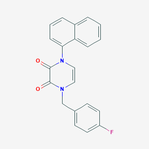 molecular formula C21H15FN2O2 B2387104 1-[(4-Fluorophenyl)methyl]-4-naphthalen-1-ylpyrazine-2,3-dione CAS No. 898454-03-0