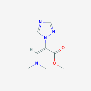 molecular formula C8H12N4O2 B2387116 methyl (E)-3-(dimethylamino)-2-(1,2,4-triazol-1-yl)prop-2-enoate CAS No. 691880-49-6