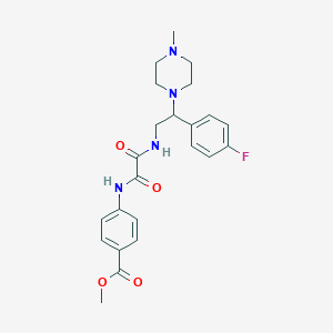 molecular formula C23H27FN4O4 B2387117 Methyl 4-(2-((2-(4-fluorophenyl)-2-(4-methylpiperazin-1-yl)ethyl)amino)-2-oxoacetamido)benzoate CAS No. 898451-81-5