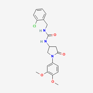 molecular formula C20H22ClN3O4 B2387118 1-(2-Chlorobenzyl)-3-(1-(3,4-dimethoxyphenyl)-5-oxopyrrolidin-3-yl)urea CAS No. 894017-15-3