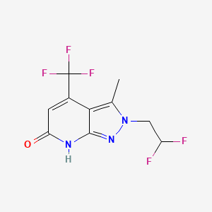 molecular formula C10H8F5N3O B2387121 2-(2,2-Difluoroethyl)-3-methyl-4-(trifluoromethyl)-2H-pyrazolo[3,4-b]pyridin-6(7H)-one CAS No. 1018127-62-2