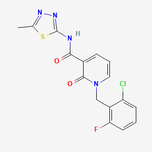molecular formula C16H12ClFN4O2S B2387124 1-(2-chloro-6-fluorobenzyl)-N-(5-methyl-1,3,4-thiadiazol-2-yl)-2-oxo-1,2-dihydropyridine-3-carboxamide CAS No. 941909-63-3