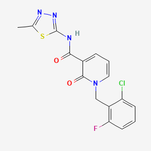 molecular formula C16H12ClFN4O2S B2387124 1-(2-氯-6-氟苄基)-N-(5-甲基-1,3,4-噻二唑-2-基)-2-氧代-1,2-二氢吡啶-3-甲酰胺 CAS No. 941909-63-3