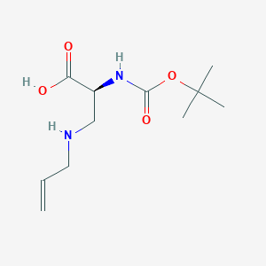 molecular formula C11H20N2O4 B2387129 (2S)-2-[(2-methylpropan-2-yl)oxycarbonylamino]-3-(prop-2-enylamino)propanoic Acid CAS No. 194934-72-0