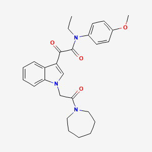 molecular formula C27H31N3O4 B2387130 2-(1-(2-(azepan-1-yl)-2-oxoethyl)-1H-indol-3-yl)-N-ethyl-N-(4-methoxyphenyl)-2-oxoacetamide CAS No. 887225-62-9