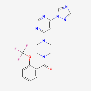 (4-(6-(1H-1,2,4-triazol-1-yl)pyrimidin-4-yl)piperazin-1-yl)(2-(trifluoromethoxy)phenyl)methanone