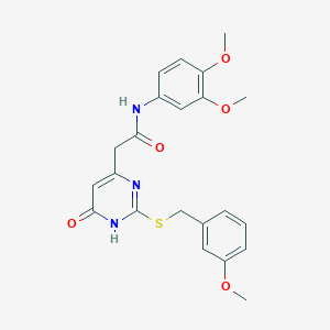 N-(3,4-dimethoxyphenyl)-2-(2-((3-methoxybenzyl)thio)-6-oxo-1,6-dihydropyrimidin-4-yl)acetamide
