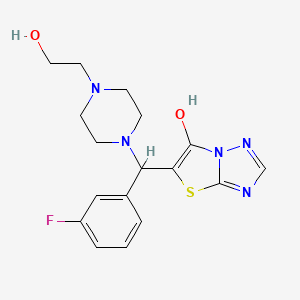 molecular formula C17H20FN5O2S B2387139 5-((3-氟苯基)(4-(2-羟乙基)哌嗪-1-基)甲基)噻唑并[3,2-b][1,2,4]三唑-6-醇 CAS No. 868220-01-3