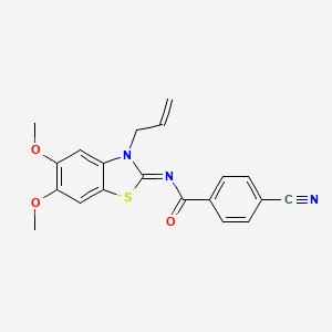 molecular formula C20H17N3O3S B2387161 (Z)-N-(3-allyl-5,6-dimethoxybenzo[d]thiazol-2(3H)-ylidene)-4-cyanobenzamide CAS No. 895454-57-6