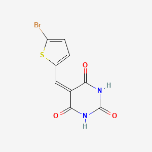 molecular formula C9H5BrN2O3S B2387170 5-[(5-溴噻吩-2-基)亚甲基]-1,3-二氮杂环-2,4,6-三酮 CAS No. 328024-18-6