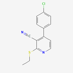 4-(4-Chlorophenyl)-2-(ethylsulfanyl)nicotinonitrile