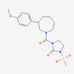 molecular formula C18H25N3O5S B2387190 1-(3-(4-Methoxyphenyl)azepane-1-carbonyl)-3-(methylsulfonyl)imidazolidin-2-one CAS No. 1795471-64-5