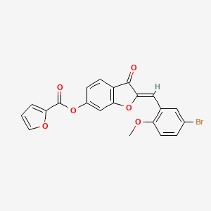 molecular formula C21H13BrO6 B2387192 (Z)-2-(5-bromo-2-methoxybenzylidene)-3-oxo-2,3-dihydrobenzofuran-6-yl furan-2-carboxylate CAS No. 622360-73-0
