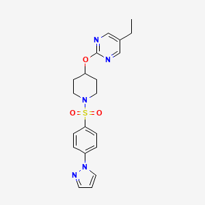 5-Ethyl-2-[1-(4-pyrazol-1-ylphenyl)sulfonylpiperidin-4-yl]oxypyrimidine