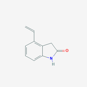molecular formula C10H9NO B023872 4-Ethenyl-1,3-dihydro-2H-indol-2-one CAS No. 120427-93-2