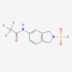 molecular formula C10H8F4N2O3S B2387215 5-[(2,2,2-Trifluoroacetyl)amino]-1,3-dihydroisoindole-2-sulfonyl fluoride CAS No. 2411315-64-3