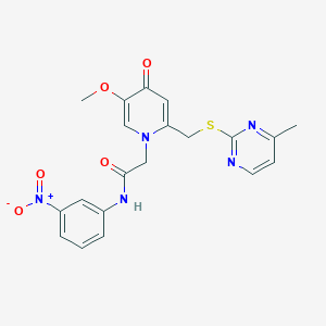 2-(5-methoxy-2-(((4-methylpyrimidin-2-yl)thio)methyl)-4-oxopyridin-1(4H)-yl)-N-(3-nitrophenyl)acetamide