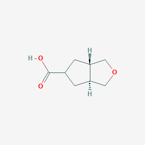 molecular formula C8H12O3 B2387233 (3As,6aS)-3,3a,4,5,6,6a-hexahydro-1H-cyclopenta[c]furan-5-carboxylic acid CAS No. 2309433-16-5