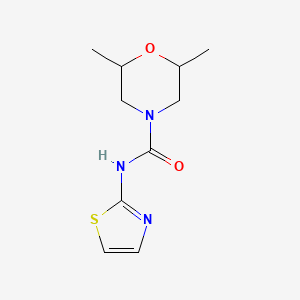 molecular formula C10H15N3O2S B2387239 2,6-Dimethyl-N-(1,3-thiazol-2-yl)morpholine-4-carboxamide CAS No. 2123512-64-9