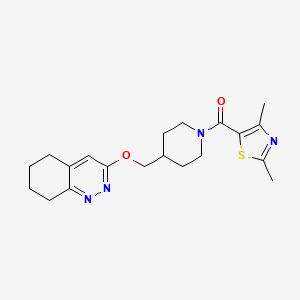 molecular formula C20H26N4O2S B2387242 (2,4-Dimethylthiazol-5-yl)(4-(((5,6,7,8-tetrahydrocinnolin-3-yl)oxy)methyl)piperidin-1-yl)methanone CAS No. 2320378-37-6