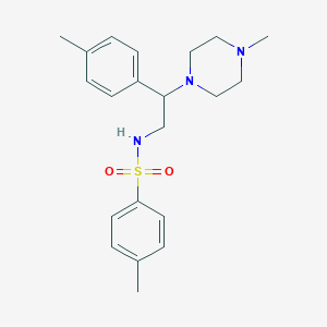 molecular formula C21H29N3O2S B2387244 4-甲基-N-(2-(4-甲基哌嗪-1-基)-2-(对甲基苯基)乙基)苯磺酰胺 CAS No. 898451-42-8