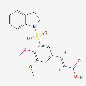 molecular formula C19H19NO6S B2387249 (E)-3-(3-(indolin-1-ylsulfonyl)-4,5-dimethoxyphenyl)acrylic acid CAS No. 326907-81-7
