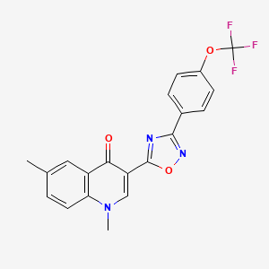 1,6-dimethyl-3-{3-[4-(trifluoromethoxy)phenyl]-1,2,4-oxadiazol-5-yl}quinolin-4(1H)-one