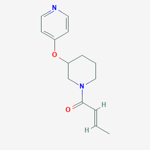 molecular formula C14H18N2O2 B2387258 (E)-1-(3-(吡啶-4-氧基)哌啶-1-基)丁-2-烯-1-酮 CAS No. 2035022-86-5