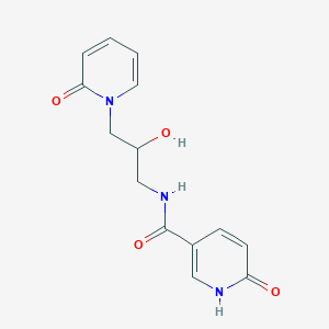 molecular formula C14H15N3O4 B2387270 N-(2-hydroxy-3-(2-oxopyridin-1(2H)-yl)propyl)-6-oxo-1,6-dihydropyridine-3-carboxamide CAS No. 1797726-89-6