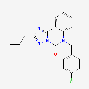 molecular formula C19H17ClN4O B2387281 6-[(4-Chlorophenyl)methyl]-2-propyl-[1,2,4]triazolo[1,5-c]quinazolin-5-one CAS No. 2380191-75-1