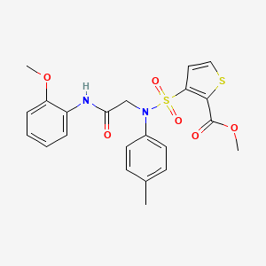 molecular formula C22H22N2O6S2 B2387282 Methyl 3-[{2-[(2-methoxyphenyl)amino]-2-oxoethyl}(4-methylphenyl)sulfamoyl]thiophene-2-carboxylate CAS No. 895265-96-0