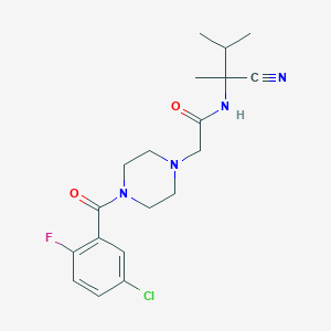 molecular formula C19H24ClFN4O2 B2387294 2-[4-(5-chloro-2-fluorobenzoyl)piperazin-1-yl]-N-(1-cyano-1,2-dimethylpropyl)acetamide CAS No. 1211099-47-6