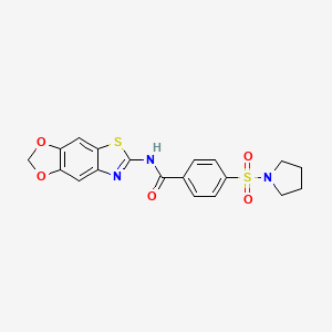 N-([1,3]dioxolo[4',5':4,5]benzo[1,2-d]thiazol-6-yl)-4-(pyrrolidin-1-ylsulfonyl)benzamide