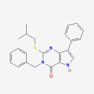 molecular formula C23H23N3OS B2387305 3-benzyl-2-(isobutylthio)-7-phenyl-3H-pyrrolo[3,2-d]pyrimidin-4(5H)-one CAS No. 2034490-64-5