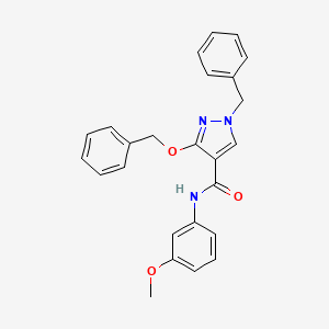 molecular formula C25H23N3O3 B2387309 1-苄基-3-(苄氧基)-N-(3-甲氧基苯基)-1H-吡唑-4-甲酰胺 CAS No. 1013755-54-8