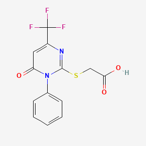 2-{[6-Oxo-1-phenyl-4-(trifluoromethyl)-1,6-dihydro-2-pyrimidinyl]sulfanyl}acetic acid
