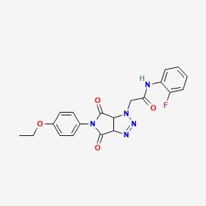 2-(5-(4-ethoxyphenyl)-4,6-dioxo-4,5,6,6a-tetrahydropyrrolo[3,4-d][1,2,3]triazol-1(3aH)-yl)-N-(2-fluorophenyl)acetamide