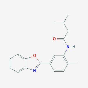 molecular formula C19H20N2O2 B238733 N-[5-(1,3-benzoxazol-2-yl)-2-methylphenyl]-3-methylbutanamide 