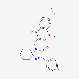 N-(2,4-dimethoxyphenyl)-2-[3-(4-fluorophenyl)-2-oxo-1,4-diazaspiro[4.5]dec-3-en-1-yl]acetamide