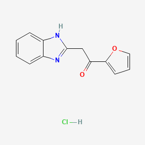 molecular formula C13H11ClN2O2 B2387336 2-(1H-1,3-benzodiazol-2-yl)-1-(furan-2-yl)ethan-1-one hydrochloride CAS No. 1177272-41-1