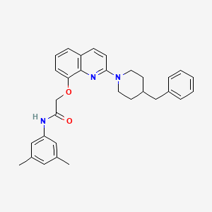 molecular formula C31H33N3O2 B2387338 2-((2-(4-benzylpiperidin-1-yl)quinolin-8-yl)oxy)-N-(3,5-dimethylphenyl)acetamide CAS No. 941903-00-0
