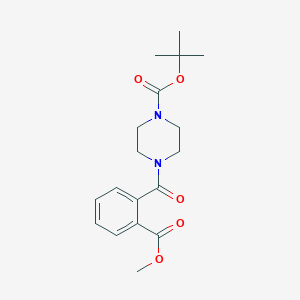 molecular formula C18H24N2O5 B2387347 4-(2-Methoxycarbonyl-benzoyl)-piperazine-1-carboxylic acid tert-butyl ester CAS No. 1093641-67-8